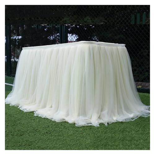POTUBI Party-Tischrock, Tüll-Tischrock, elastisches Netz-Tüll-Geschirr, Tischdecke for Feiertagspartys, Tischrock, Hochzeitsfeier-Dekor, 100 x 75 cm, Party-Tischröcke (Farbe 6)(Color 12) von POTUBI