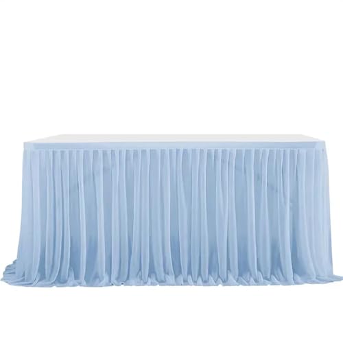 Party-Tischrock, Hochzeitstischröcke, Geburtstagstischrock, Hochzeitsfeier, Tutu, Tüll-Tischrock, Hochzeitsfeier, Heimdekoration, Party-Tischröcke (rot, 122 x 77 cm)(Wathet Blue,9FT (275x77cm)) von POTUBI