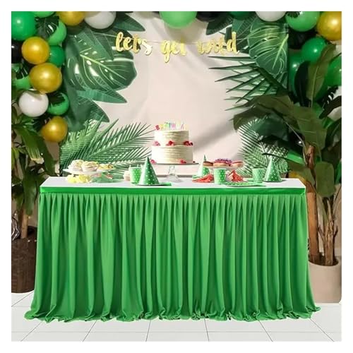 Party-Tischrock, Party-Tischrock, Geburtstag, plissierter Dessert-Tischdeckenbezug, Hochzeit, festlicher Tischrock, Heimtischdekoration, Party-Tischröcke (weiß, 78 x 427 cm)(Green,4FT 78X122cm) von POTUBI