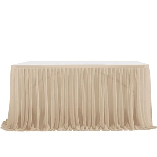 Party-Tischrock, Party-Tischrock, Geburtstag, plissierter Dessert-Tischdeckenbezug, Hochzeitstischrock, Hotel-Display, Esstischdekoration, Party-Tischröcke (rot, 2,43 m x 0,77 m)(Color 5,6FT 1.83mx0.7 von POTUBI