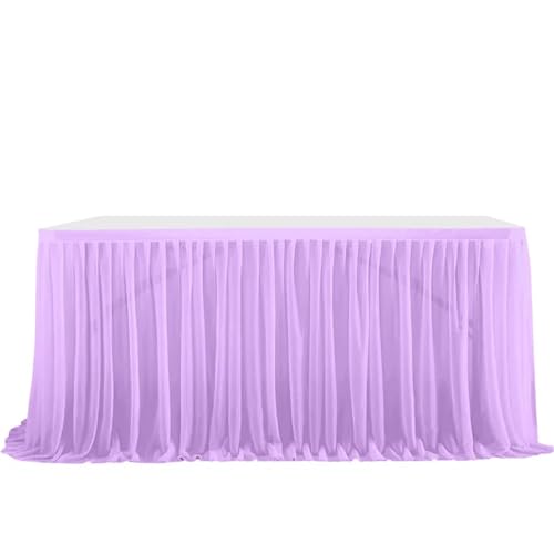Party-Tischrock, Party-Tischrock, Geburtstag, plissierter Dessert-Tischdeckenbezug, Hochzeitstischrock, Hotel-Display, Esstischdekoration, Party-Tischröcke (rot, 2,43 m x 0,77 m)(Purple,4FT 1.22m x0.7 von POTUBI