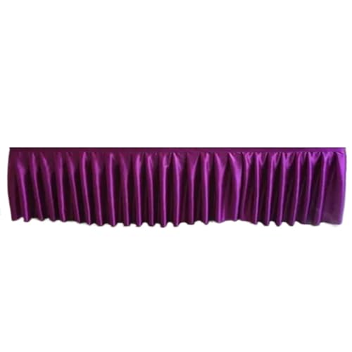 Party-Tischrock, Party-Tischröcke, Eisseiden-Chiffon, Hochzeitstischrock, Party-Bankett, Bühnen-Tischrock for Tischdecken-Dekoration, Party-Dekorationen (rot, H120 cm x L300 cm)(Dark Purple,H30cm x L3 von POTUBI