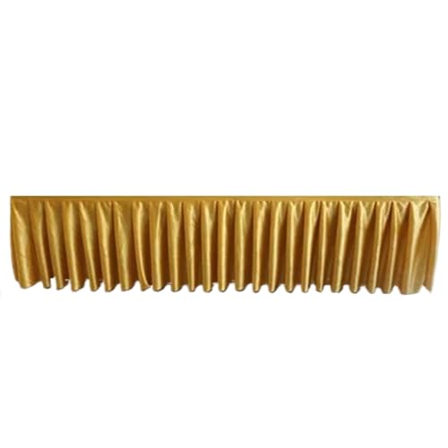 Party-Tischrock, Party-Tischröcke, Eisseiden-Chiffon, Hochzeitstischrock, Party-Bankett, Bühnen-Tischrock for Tischdecken-Dekoration, Party-Dekorationen (rot, H120 cm x L300 cm)(Gold,H20cm x L300cm) von POTUBI