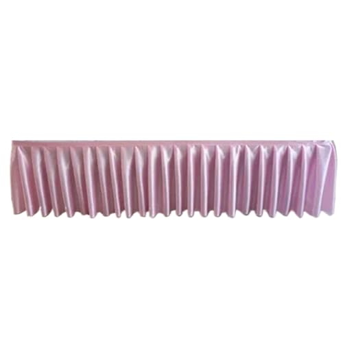 Party-Tischrock, Party-Tischröcke, Eisseiden-Chiffon, Hochzeitstischrock, Party-Bankett, Bühnen-Tischrock for Tischdecken-Dekoration, Party-Dekorationen (rot, H120 cm x L300 cm)(Pink,H50cm x L300cm) von POTUBI