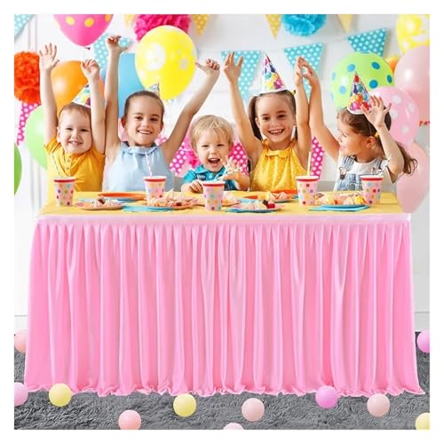 Party-Tischrock, Party-Tischröcke, Geburtstagsparty-Tischrock, 4,2 m, Tüll-Tischrock, Hochzeit, Hotel, Konferenz-Tischrock, Party-Dekoration, Party-Dekorationen (Rosa, 2,75 m – 275 cm L x 78 cm H)(Pin Party-Tischrock, Party-Tischröcke, Geburtstagsparty-Tischrock, 4,2 m, Tüll-Tischrock, Hochzeit, Hotel, Konferenz-Tischrock, Party-Dekoration, Party-Dekorationen (Rosa, 2,75 m – 275 cm L x 78 cm H)(Pin von POTUBI