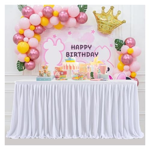 Party-Tischrock, Party-Tischröcke, Geburtstagsparty-Tischrock, 4,2 m, Tüll-Tischrock, Hochzeit, Hotel, Konferenz-Tischrock, Party-Dekoration, Party-Dekorationen (Rosa, 2,75 m – 275 cm L x 78 cm H)(Whi Party-Tischrock, Party-Tischröcke, Geburtstagsparty-Tischrock, 4,2 m, Tüll-Tischrock, Hochzeit, Hotel, Konferenz-Tischrock, Party-Dekoration, Party-Dekorationen (Rosa, 2,75 m – 275 cm L x 78 cm H)(Whi von POTUBI