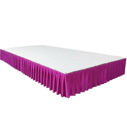 Party-Tischrock, Party-Tischröcke, Hochzeits-Tischrock for Tischdecke, Tischdecke, Hochzeitsbühne, weiße Eisseide, Tischrock, Dekoration, Party-Dekorationen (rot, H110 x B300 cm)(Color 9,H50xW300CM) von POTUBI