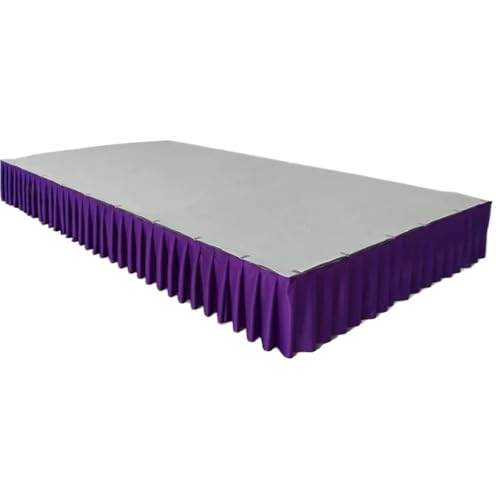 Party-Tischrock, Party-Tischröcke, Hochzeits-Tischrock for Tischdecke, Tischdecke, Hochzeitsbühne, weiße Eisseide, Tischrock, Dekoration, Party-Dekorationen (rot, H110 x B300 cm)(Dark Purple,H80xW300C von POTUBI