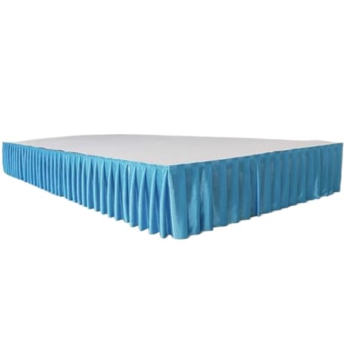 Party-Tischrock, Party-Tischröcke, Hochzeits-Tischrock for Tischdecke, Tischdecke, Hochzeitsbühne, weiße Eisseide, Tischrock, Dekoration, Party-Dekorationen (rot, H110 x B300 cm)(Lake Blue,H50xW300CM) von POTUBI