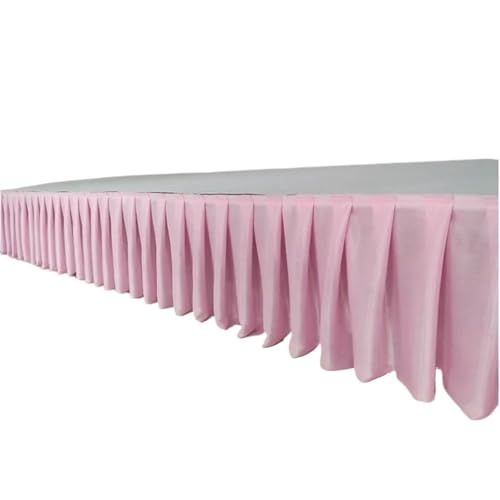 Party-Tischrock, Party-Tischröcke, Hochzeits-Tischrock for Tischdecke, Tischdecke, Hochzeitsbühne, weiße Eisseide, Tischrock, Dekoration, Party-Dekorationen (rot, H110 x B300 cm)(Light Pink,H30xW300CM von POTUBI