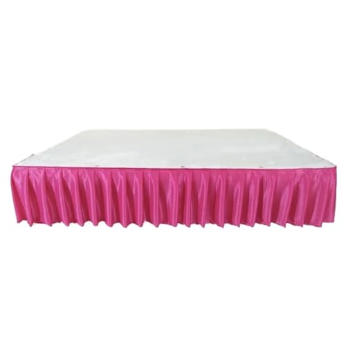Party-Tischrock, Party-Tischröcke, Hochzeits-Tischrock for Tischdecke, Tischdecke, Hochzeitsbühne, weiße Eisseide, Tischrock, Dekoration, Party-Dekorationen (rot, H110 x B300 cm)(Red,H110xW300CM) von POTUBI