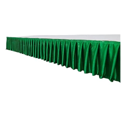Party-Tischrock, Party-Tischröcke, Hochzeits-Tischrock for Tischdecke, Tischdecke, Hochzeitsbühne, weiße Eisseide, Tischrock, Dekoration, Party-Dekorationen (rot, H150 x L300 cm)(Deep Green,H30xL300CM von POTUBI