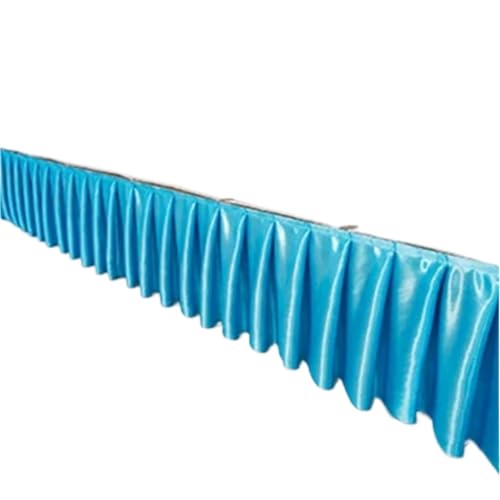 Party-Tischrock, Party-Tischröcke, Hochzeits-Tischrock for Tischdecke, Tischdecke, Hochzeitsbühne, weiße Eisseide, Tischrock, Dekoration, Party-Dekorationen (rot, H150 x L300 cm)(Lake Blue,H30xL300CM) von POTUBI
