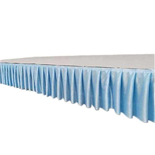 Party-Tischrock, Party-Tischröcke, Hochzeits-Tischrock for Tischdecke, Tischdecke, Hochzeitsbühne, weiße Eisseide, Tischrock, Dekoration, Party-Dekorationen (rot, H150 x L300 cm)(Light Blue,H150xL300C von POTUBI