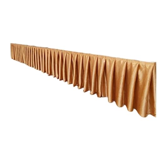 Party-Tischrock, Party-Tischröcke, Hochzeits-Tischrock for Tischdecke, Tischdecke, Hochzeitsbühne, weiße Eisseide, Tischrock, Dekoration, Party-Dekorationen (rot, H150 x L300 cm)(Light Brown,H75xL300C von POTUBI