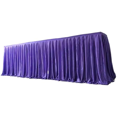 Party-Tischrock, Party-Tischröcke, Tischrock, Hochzeitsfeier, Bankett, Bühne, Chiffon-Tischrock for Tischdecke, Tischrock for Geburtstagsfeier-Dekorationen (rot, H 75 cm x L 300 cm)(Color 1,H50cm x L3 von POTUBI