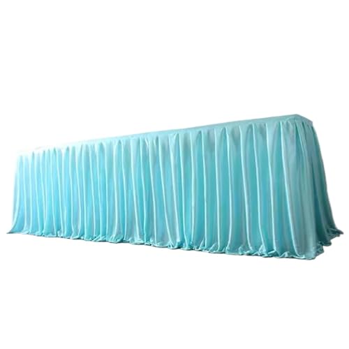 Party-Tischrock, Party-Tischröcke, Tischrock, Hochzeitsfeier, Bankett, Bühne, Chiffon-Tischrock for Tischdecke, Tischrock for Geburtstagsfeier-Dekorationen (rot, H 75 cm x L 300 cm)(Color 4,H75cm x L3 von POTUBI