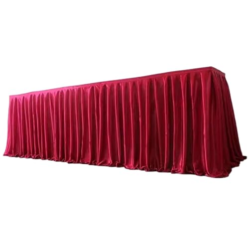 Party-Tischrock, Party-Tischröcke, Tischrock, Hochzeitsfeier, Bankett, Bühne, Chiffon-Tischrock for Tischdecke, Tischrock for Geburtstagsfeier-Dekorationen (rot, H 75 cm x L 300 cm)(Color 5,H30cm x L3 von POTUBI