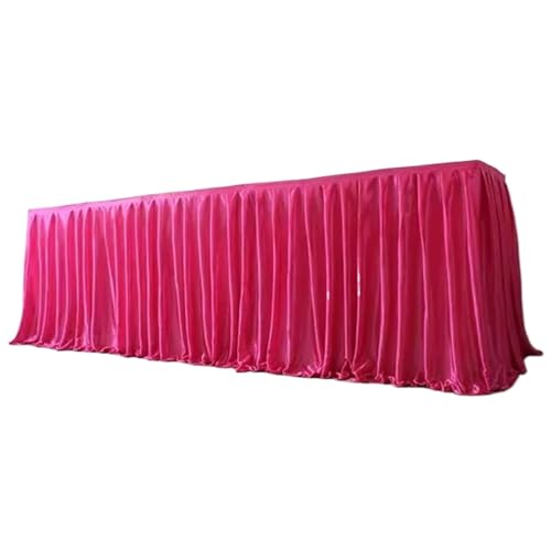 Party-Tischrock, Party-Tischröcke, Tischrock, Hochzeitsfeier, Bankett, Bühne, Chiffon-Tischrock for Tischdecke, Tischrock for Geburtstagsfeier-Dekorationen (rot, H 75 cm x L 300 cm)(Color 7,H30cm x L3 von POTUBI