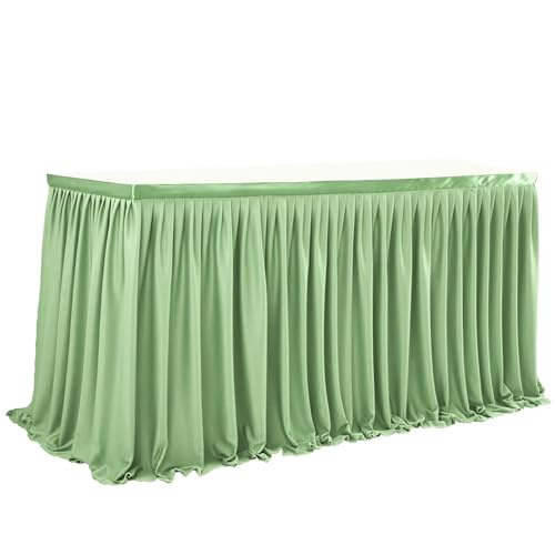 Party-Tischrock, Tischrock for rechteckige Tische, Polyester, plissierte Schreibtischröcke, Rüschen for Hochzeit, Geburtstagsfeier, Brautparty, Bankett, Party-Tischröcke (grün, 78 x 183 cm (6 Fuß))(Co Party-Tischrock, Tischrock for rechteckige Tische, Polyester, plissierte Schreibtischröcke, Rüschen for Hochzeit, Geburtstagsfeier, Brautparty, Bankett, Party-Tischröcke (grün, 78 x 183 cm (6 Fuß))(Co von POTUBI