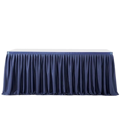 Party-Tischrock, einfarbiger Party-Tischrock, plissierter Dessert-Tischdeckenbezug, Hochzeit, festlicher Tischrock, Home-Tischrock mit Rüschenkante, Party-Tischröcke (Pink, 2,43 m x 77 cm)(Color 1,4FT von POTUBI