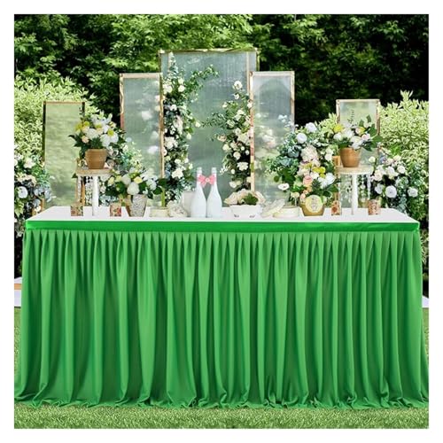 Party-Tischrock, weiße Tischröcke, rechteckige Polyester-Rüschen-Tischdecke for Hochzeit, Geburtstag, Party, Bankett, Tischdekoration, Party-Tischröcke (schwarz, H78 x L275 cm x 1 Stück)(Green,H78xL42 Party-Tischrock, weiße Tischröcke, rechteckige Polyester-Rüschen-Tischdecke for Hochzeit, Geburtstag, Party, Bankett, Tischdekoration, Party-Tischröcke (schwarz, H78 x L275 cm x 1 Stück)(Green,H78xL42 von POTUBI