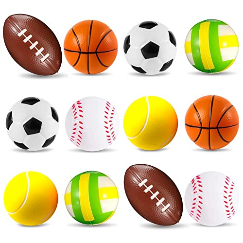 POTWPOT Sportbälle aus weichem Schaumstoff, 12 Stück, weicher Schaumstoff, Sportbälle, quetschbar, Mini-Schaumstoffbälle, Fußball, Basketball, Baseball, Rugby und Volleyball für Kinder (12 Bälle) POTWPOT Sportbälle aus weichem Schaumstoff, 12 Stück, weicher Schaumstoff, Sportbälle, quetschbar, Mini-Schaumstoffbälle, Fußball, Basketball, Baseball, Rugby und Volleyball für Kinder (12 Bälle) von POTWPOT