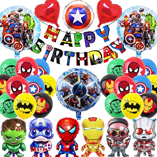 POVALLOV 33pcs Kindergeburtstag Deko Held Ballons, Räche Geburtstagsdeko Set, Luftballons für Junge MäDchen Geburtstag, Eburtstag Balons Deko, Zahlen Anime Luftballon mit Fahne POVALLOV 33pcs Kindergeburtstag Deko Held Ballons, Räche Geburtstagsdeko Set, Luftballons für Junge MäDchen Geburtstag, Eburtstag Balons Deko, Zahlen Anime Luftballon mit Fahne von POVALLOV