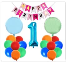 POVALLOV Supe Mari Geburtstag Deko7 Jahre, GeburtstagsdekoSupemari , mari luftballon, Tortendeko, Regenvorhang, Ballons Geburtstag, 52 Stück Geburtstagsparty-Dekorationen von POVALLOV