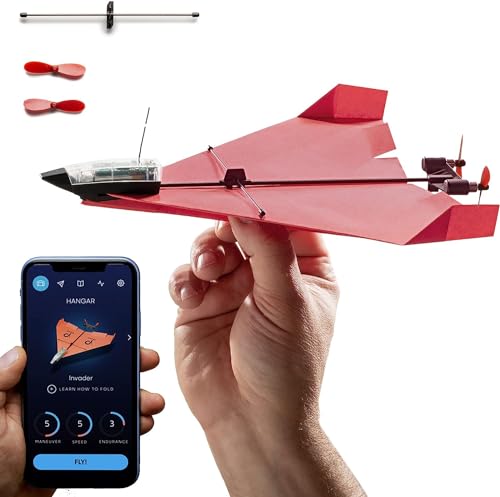 POWERUP 4.0. Smartphone gesteuertes Papierflugzeug Set der nächsten Generation. Einfache Handhabung durch Autopilot Funktion und integriertes Gyroskop. Für alle Hobbyflieger und begeisterten Piloten. von POWERUP