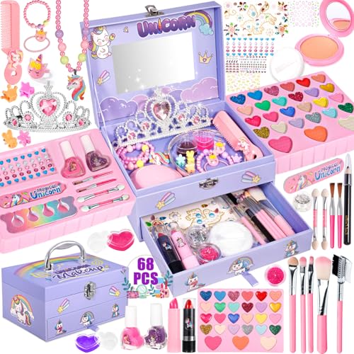 POWLYB Kinderschminke Schminkkoffer Mädchen Schminke Kinder - 68pcs Waschbar Schminke Kinder Make Up Set Mädchen Spielzeug Weihnachts Geburtstags Geschenke für Mädchen 4 5 6 7 8 9 10 11 12 Jahre POWLYB Kinderschminke Schminkkoffer Mädchen Schminke Kinder - 68pcs Waschbar Schminke Kinder Make Up Set Mädchen Spielzeug Weihnachts Geburtstags Geschenke für Mädchen 4 5 6 7 8 9 10 11 12 Jahre von POWLYB