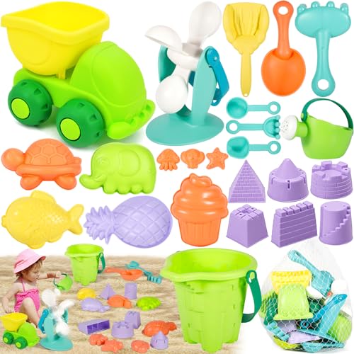 POWZOO Sandspielzeug Set für Kinder,24pc StrandSpielzeug.Reise Sandspielzeug Strand,Sand Toys Kids Set für 1 2 3 4 Jahre Jungen Mädchen. von POWZOO