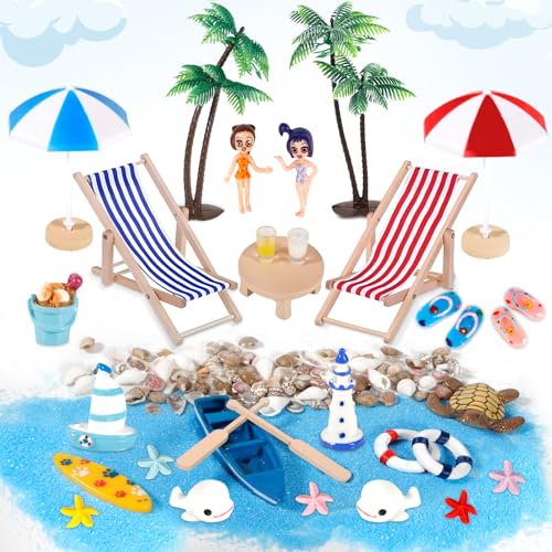 POWZOO Strand-Mikrolandschaft 42 Stück Mini-Stranddekorationen Miniliegestuhl Kleine Palme Deko Muscheln Deko Schildkröte Deko für DIY Zen Garten Dekoration Einzigartiges Geschenk POWZOO Strand-Mikrolandschaft 42 Stück Mini-Stranddekorationen Miniliegestuhl Kleine Palme Deko Muscheln Deko Schildkröte Deko für DIY Zen Garten Dekoration Einzigartiges Geschenk von POWZOO