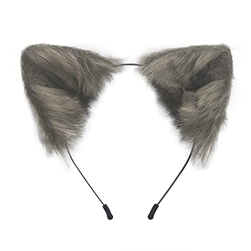 Handgefertigter Fuchs Wolf Katze Ohren Kopfbedeckung Kostüm Zubehör für Halloween Weihnachten Cosplay Party Gray Handgefertigter Fuchs Wolf Katze Ohren Kopfbedeckung Kostüm Zubehör für Halloween Weihnachten Cosplay Party Gray von PPFINE