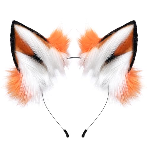Handgefertigtes katzenohren Fuchs Wolf Ohren Halloween Kostüm Zubehör Damen und Kinder Orange Handgefertigtes katzenohren Fuchs Wolf Ohren Halloween Kostüm Zubehör Damen und Kinder Orange von PPFINE