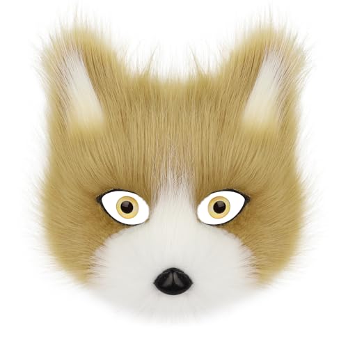 PPFINE Halbgesichtsmaske aus Kunstfell, Tier, Katze, Fuchs, pelzig, für Halloween, Weihnachten, Maskerade, Party, Cosplay, Kostüm-Requisiten PPFINE Halbgesichtsmaske aus Kunstfell, Tier, Katze, Fuchs, pelzig, für Halloween, Weihnachten, Maskerade, Party, Cosplay, Kostüm-Requisiten von PPFINE