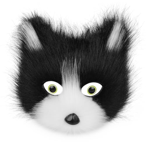PPFINE Halbgesichtsmaske aus Kunstfell, Tier, Katze, Fuchs, pelzig, für Halloween, Weihnachten, Maskerade, Party, Cosplay, Kostüm-Requisiten PPFINE Halbgesichtsmaske aus Kunstfell, Tier, Katze, Fuchs, pelzig, für Halloween, Weihnachten, Maskerade, Party, Cosplay, Kostüm-Requisiten von PPFINE