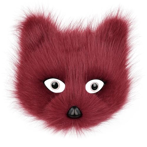 PPFINE Halbgesichtsmaske aus Kunstfell, Tier, Katze, Fuchs, pelzig, für Halloween, Weihnachten, Maskerade, Party, Cosplay, Kostüm-Requisiten PPFINE Halbgesichtsmaske aus Kunstfell, Tier, Katze, Fuchs, pelzig, für Halloween, Weihnachten, Maskerade, Party, Cosplay, Kostüm-Requisiten von PPFINE