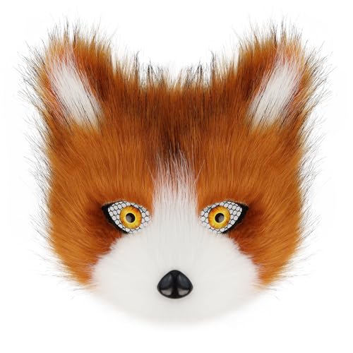 PPFINE Halbgesichtsmaske aus Kunstfell, Tier, Katze, Fuchs, pelzig, für Halloween, Weihnachten, Maskerade, Party, Cosplay, Kostüm-Requisiten PPFINE Halbgesichtsmaske aus Kunstfell, Tier, Katze, Fuchs, pelzig, für Halloween, Weihnachten, Maskerade, Party, Cosplay, Kostüm-Requisiten von PPFINE