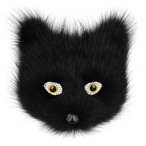 PPFINE Halbgesichtsmaske aus Kunstfell, Tier, Katze, Fuchs, pelzig, für Halloween, Weihnachten, Maskerade, Party, Cosplay, Kostüm-Requisiten PPFINE Halbgesichtsmaske aus Kunstfell, Tier, Katze, Fuchs, pelzig, für Halloween, Weihnachten, Maskerade, Party, Cosplay, Kostüm-Requisiten von PPFINE