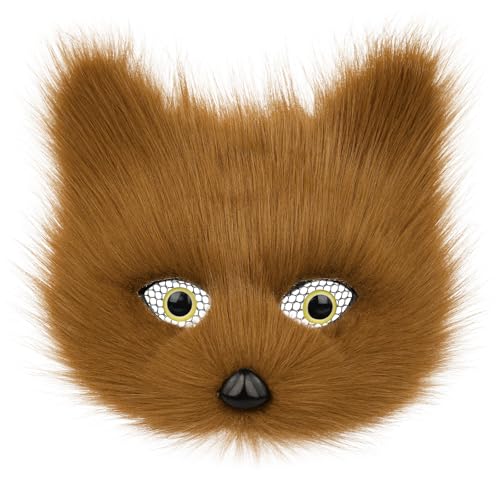 PPFINE Halbgesichtsmaske aus Kunstfell, Tier, Katze, Fuchs, pelzig, für Halloween, Weihnachten, Maskerade, Party, Cosplay, Kostüm-Requisiten PPFINE Halbgesichtsmaske aus Kunstfell, Tier, Katze, Fuchs, pelzig, für Halloween, Weihnachten, Maskerade, Party, Cosplay, Kostüm-Requisiten von PPFINE