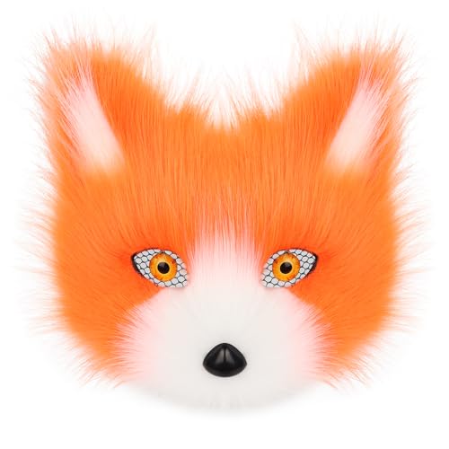 PPFINE Halbgesichtsmaske aus Kunstfell, Tier, Katze, Fuchs, pelzig, für Halloween, Weihnachten, Maskerade, Party, Cosplay, Kostüm-Requisiten PPFINE Halbgesichtsmaske aus Kunstfell, Tier, Katze, Fuchs, pelzig, für Halloween, Weihnachten, Maskerade, Party, Cosplay, Kostüm-Requisiten von PPFINE