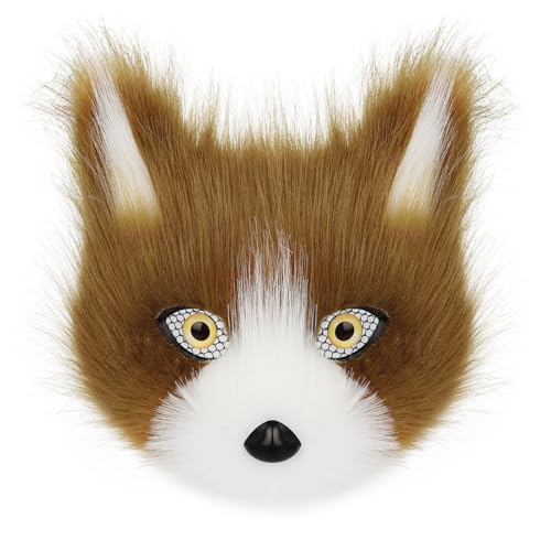 PPFINE Halbgesichtsmaske aus Kunstfell, Tier, Katze, Fuchs, pelzig, für Halloween, Weihnachten, Maskerade, Party, Cosplay, Kostüm-Requisiten PPFINE Halbgesichtsmaske aus Kunstfell, Tier, Katze, Fuchs, pelzig, für Halloween, Weihnachten, Maskerade, Party, Cosplay, Kostüm-Requisiten von PPFINE