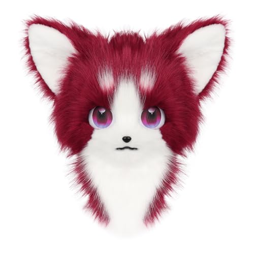 PPFINE Pelzige Kunstpelz Tier Katze Fuchs Maske für Halloween Party Cosplay Kostüm Zubehör von PPFINE
