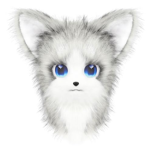 PPFINE Pelzige Kunstpelz Tier Katze Fuchs Maske für Halloween Party Cosplay Kostüm Zubehör von PPFINE