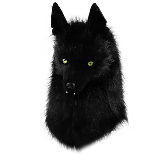 PPFINE Plüschmaske mit Tierkopf Kunstfell Wolf Hundemasken für Halloween Maskenball Cosplay Kostümrequisiten PPFINE Plüschmaske mit Tierkopf Kunstfell Wolf Hundemasken für Halloween Maskenball Cosplay Kostümrequisiten von PPFINE