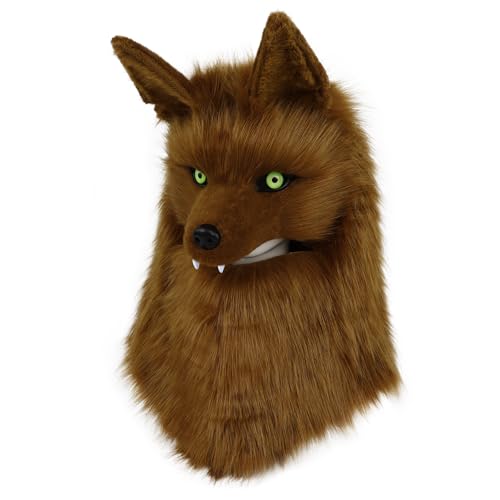 PPFINE Plüschmaske mit Tierkopf Kunstfell Wolf Hundemasken für Halloween Maskenball Cosplay Kostümrequisiten PPFINE Plüschmaske mit Tierkopf Kunstfell Wolf Hundemasken für Halloween Maskenball Cosplay Kostümrequisiten von PPFINE