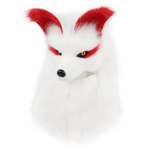 PPFINE Plüschmaske mit Tierkopf Kunstfell Wolf Hundemasken für Halloween Maskenball Cosplay Kostümrequisiten PPFINE Plüschmaske mit Tierkopf Kunstfell Wolf Hundemasken für Halloween Maskenball Cosplay Kostümrequisiten von PPFINE