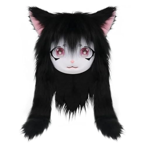 PPFINEine katze Fursuit nimmt die maske zu halloween maskenball und die kostüme von PPFINE