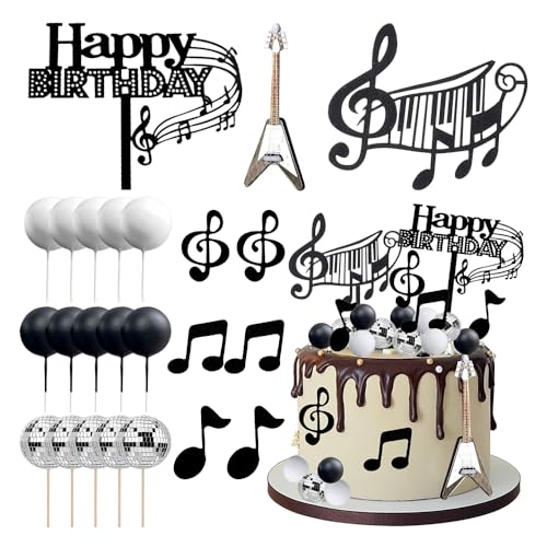 Guitar Tortendeko Musik Noten Tortendeko Disco Tortendeko Gitarre Dekoration Kuchen Gitarre Kuchen Topper fur Musikalisches Thema Geburtstag Disco Party Dekoration Rock Roll Geburtstag Dekoration (B) von PPGGOPP